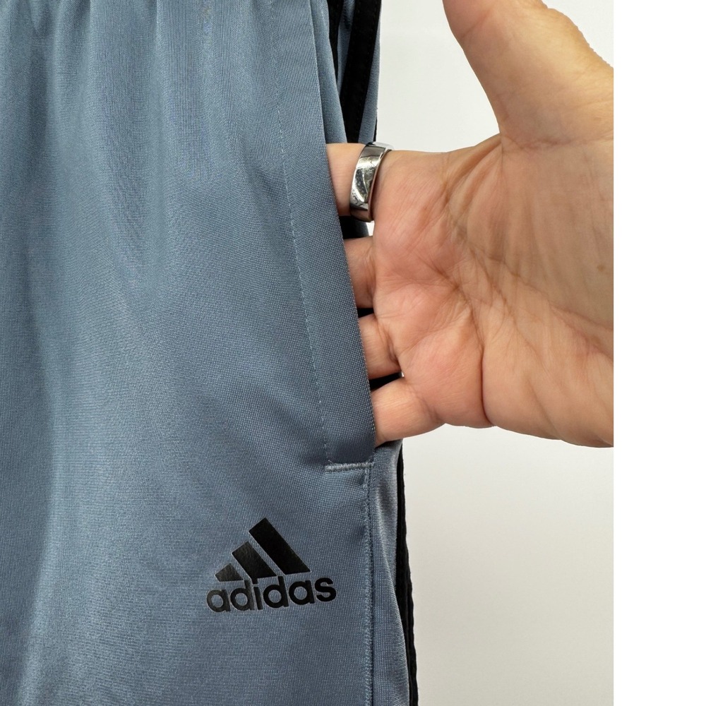 Adidas Mens Dazzle Track Pants Blue Grey Stripes Sweatpants Joggers Size Medium - Picture 2 of 13